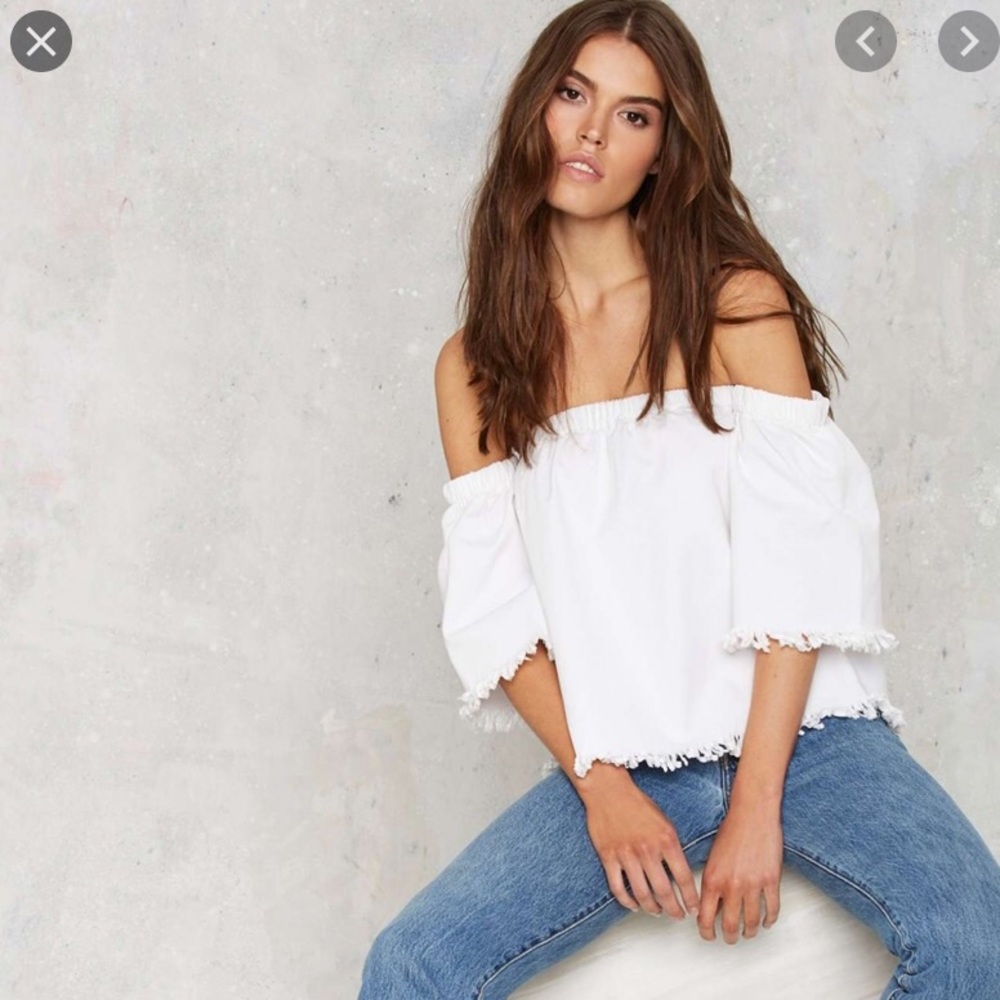 J.O.A. Fray For Me Denim Top